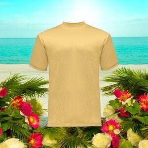 BAGAZIO MEN'S SOLID BUTTER CREW NECK TEE WITH RIBBED COLLAR AND SLEEVE. BM1145
